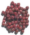 100 5mm Opaque Red Marble Glass Cube Beads